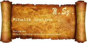 Mihalik Szelina névjegykártya